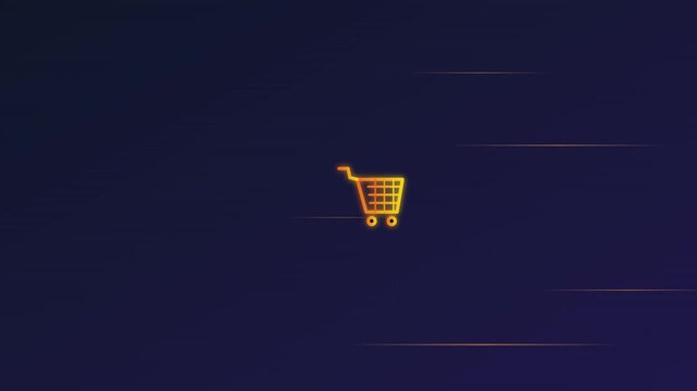 Vivid Orange Shopping Cart E Commerce Buy Vector Animation