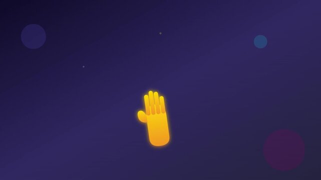 waving hand greeting vector icon animation vibrant