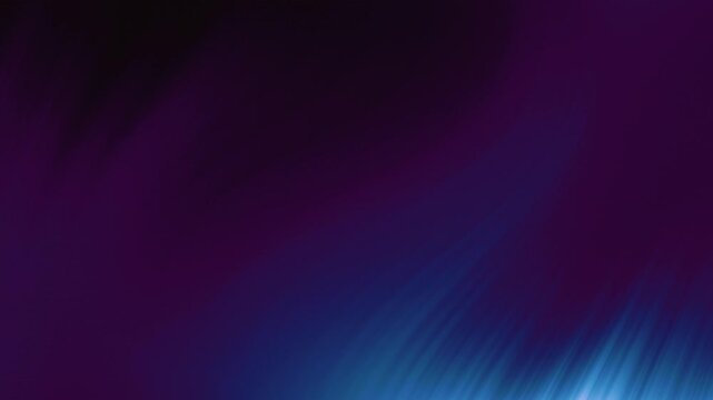 Soft ethereal cyan light streaks shimmer dynamically upward against a deep dark purple gradient background