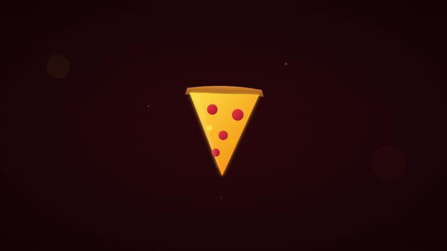 wobbling pizza slice food vector icon animation