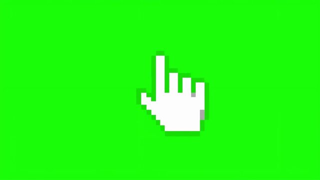 Mouse cursor click hand pointer overlay green screen animation