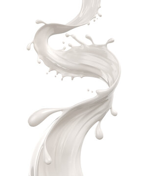Splash of milk or cream 3d illustration.