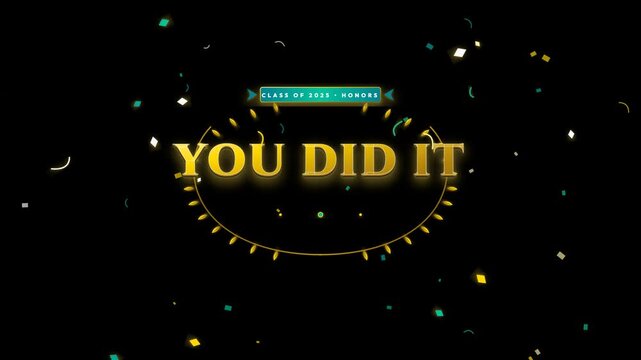 Celebration for class of 2021 honors achievement with golden text