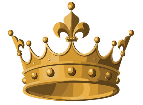 Golden Crown Vector Illustration Royal Fleur De Lis Imperial Tiara Clipart