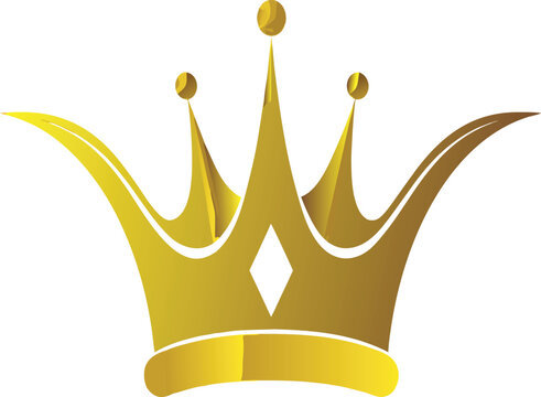 Golden Royal Crown Vector Illustration For King And Queen Concept Isolated On White