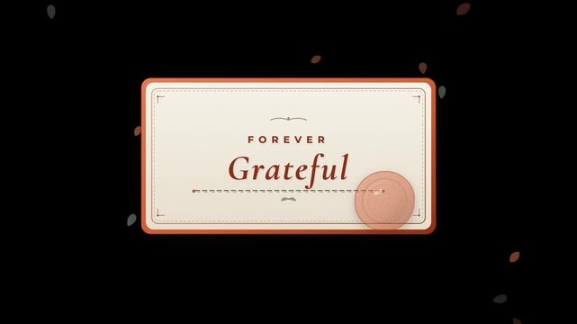 Forever grateful message displayed on a black background