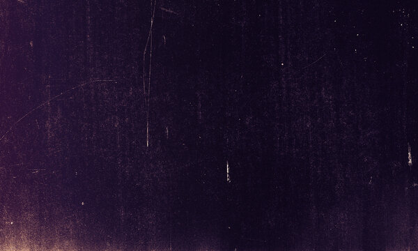 Dark purple vintage film grain texture with scratches and dust marks for creative design overlay Background