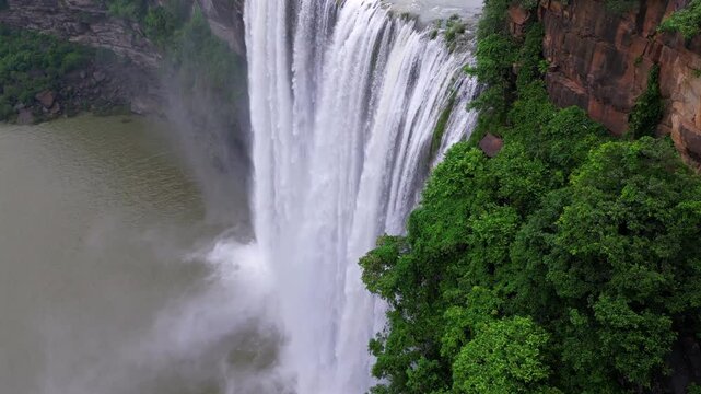 Aerial View of Keoti Waterfall Rewa Madhya Pradesh India