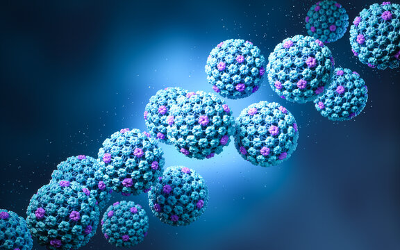 Human papillomavirus infection, HPV virus background 3d illustration.