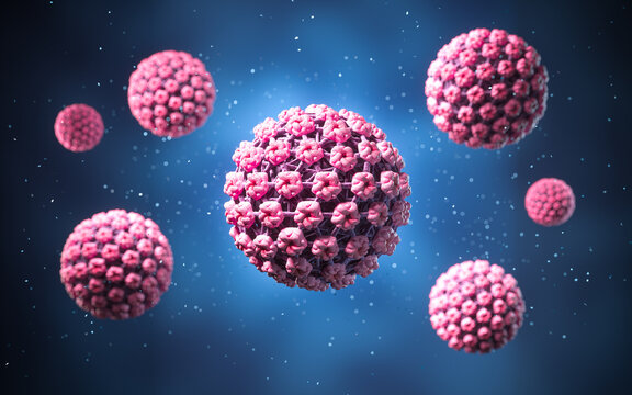Human papillomavirus infection, HPV virus background 3d illustration.
