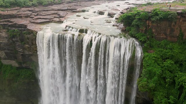 Aerial View of Keoti Waterfall Rewa Madhya Pradesh India