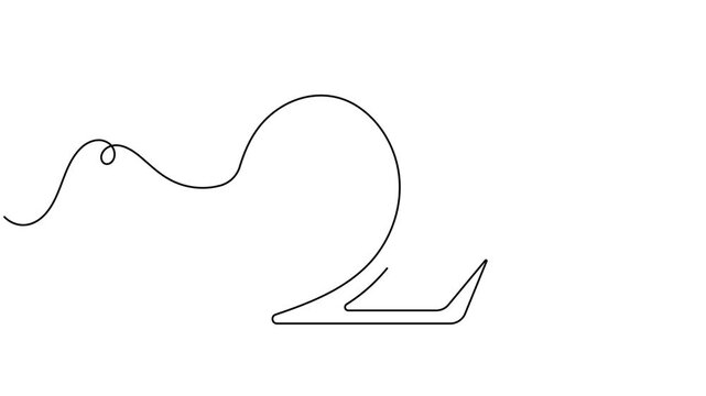 Animated of number two icon sign continuous one line drawing moving on white background minimalist single art perfect for infographics and displayed dashboard symbol 4k animation video
