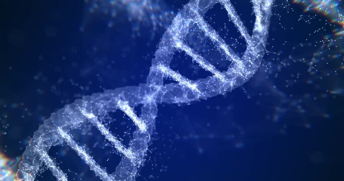 Rotating DNA double helix animation for modern medical research. Science and Medical Concept.