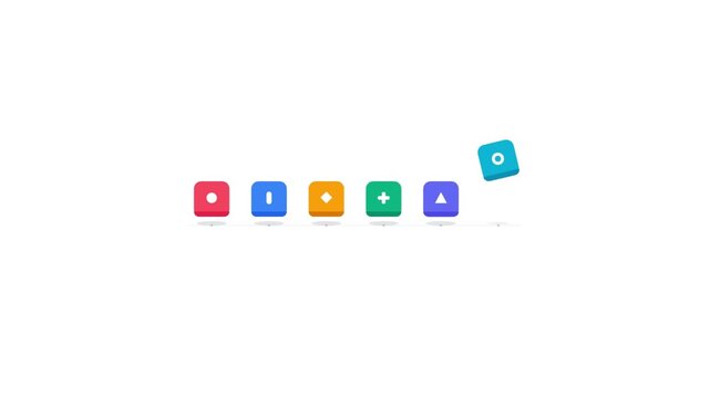 Colorful Geometric Shapes Alignment Animation Loading