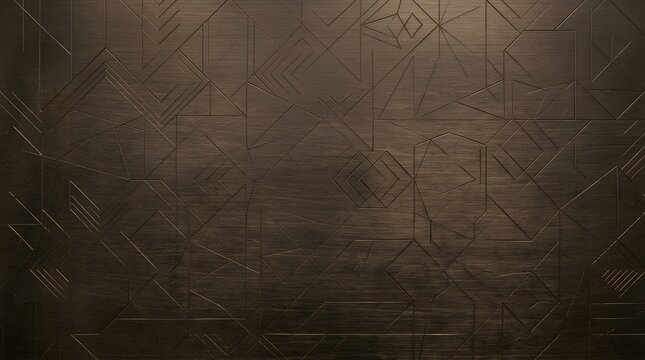 Abstract background featuring subtle geometric etchings on a dark bronze textured surface