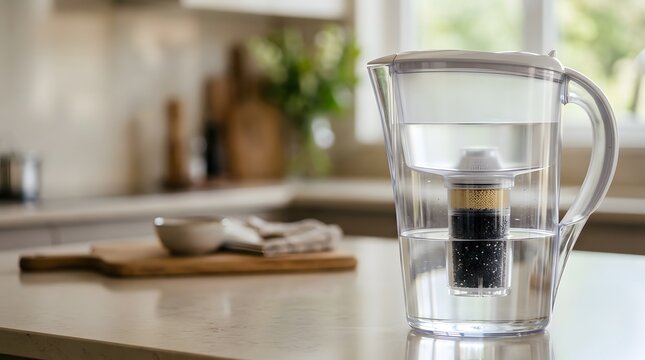 reusable household water filter pitcher for convenient drinking water purification healthy hydration and sustainable kitchen living