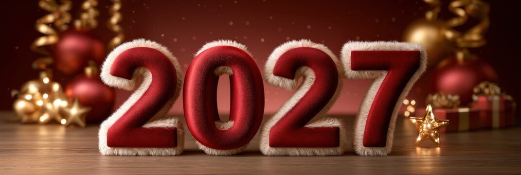 Festive New Years Eve Celebration with Number 2021 Decoration