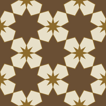 Diriyah Inspired Series: Seamless Eight Pointed Star Khatam Pattern in Sand and Earth