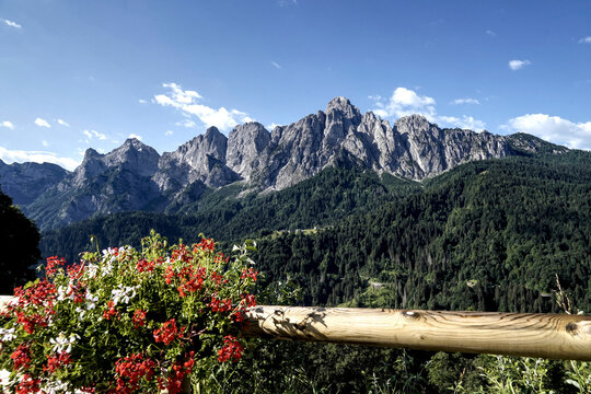 Panorama delle Dolomiti Bellunesi,Dolomiti, Belluno, Veneto,Italia