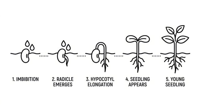 Stages of Plant Growth and Development Illustrated.