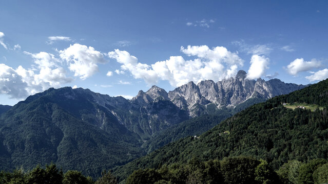 Panorama delle Dolomiti Bellunesi,Dolomiti, Belluno, Veneto,Italia