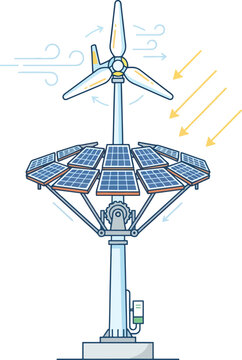 Renewable Energy Hybrid Solar Wind Turbine Icon