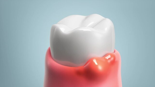 Swollen gums, Teeth with gum inflammation or Gum disease.