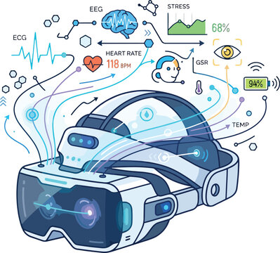 Biometric Vr Headset Biosensor Health Infographic