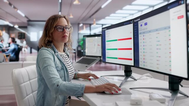 Procurement Manager Carefully Reviews Supplier Contracts