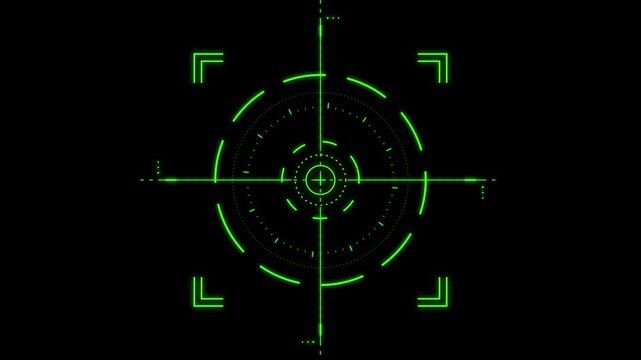 neon green target lock animation with futuristic interface