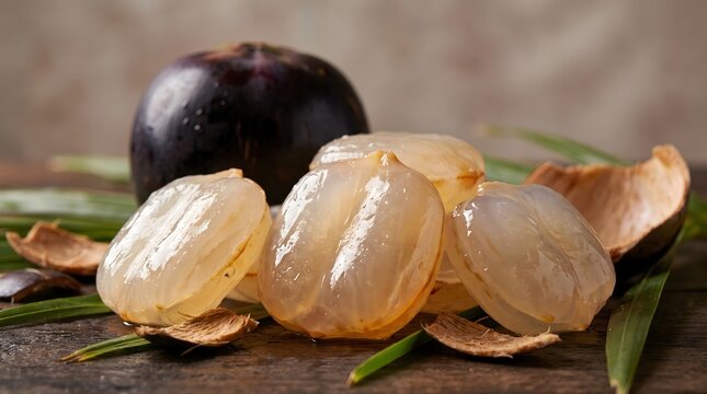 Fresh Ice Apple Palmyra Fruit with Translucent Jelly Flesh