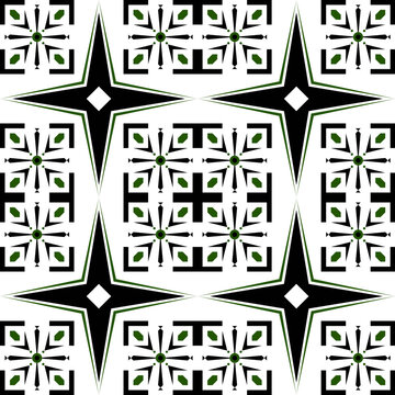 Star Point Abstract Geometric Art Deco Style Pattern Background