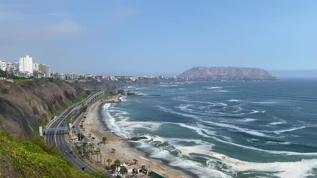 View on the beach in Lima, Peru