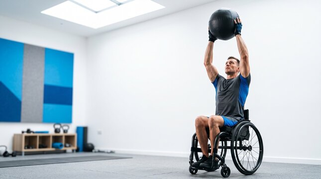 Seated medicine ball press builds adaptive strength
