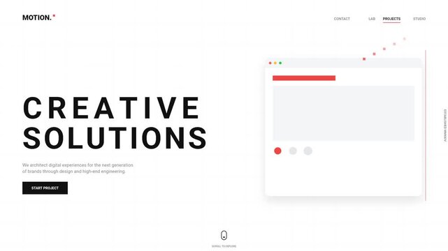 Minimalist Creative Agency Landing Page Website Interface Design