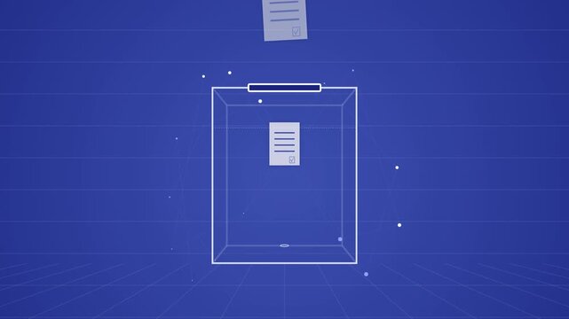 Digital Election Concept with Electronic Voting Ballot Box Animation
