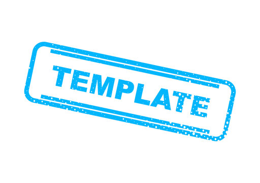 Blue vintage style template stamp with word placeholder illustration