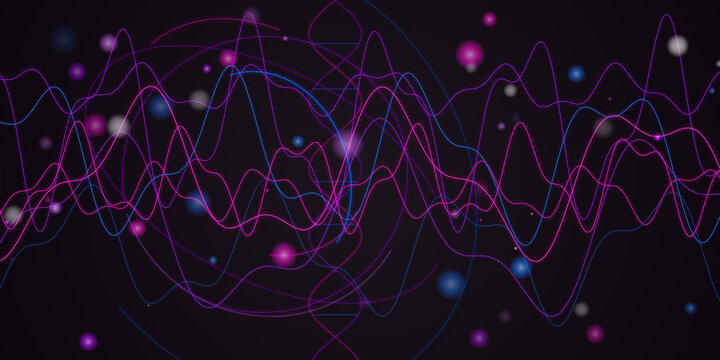 Abstract cosmic network with purple and blue lights