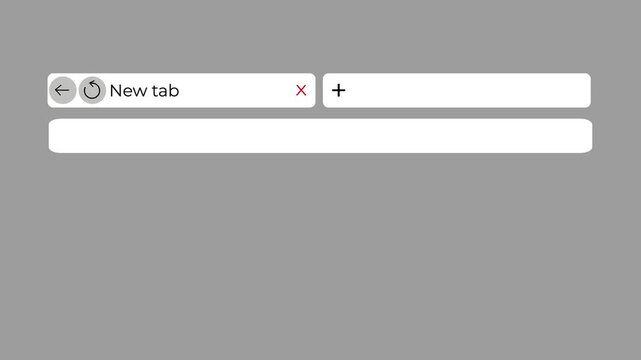 minimal web browser new tab and search bar interface animation.