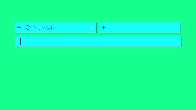 web browser search bar interface bouncing into screen animation.