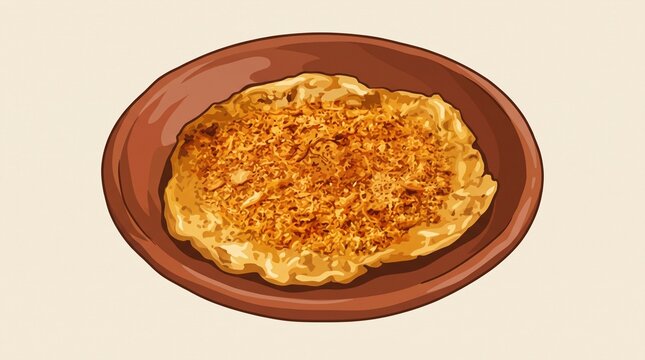 Traditional Indonesian Kerak Telor Vector Illustration