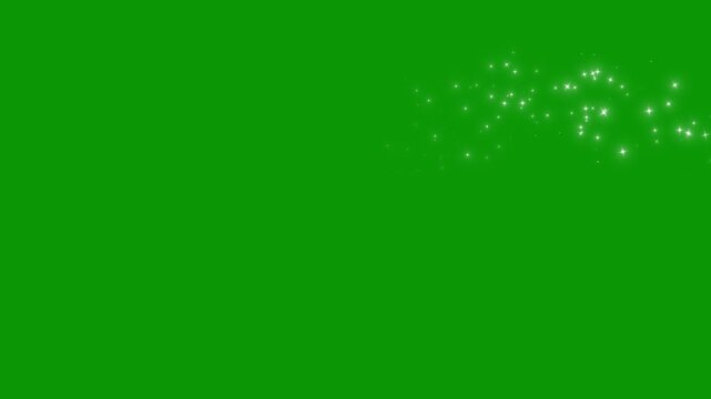 Glowing line star shape animation, magic sparkles glitter line stars, forming a shimmering doodle sparkle trail on a smooth green screen glitter stars particles background overlay love animation. 4k