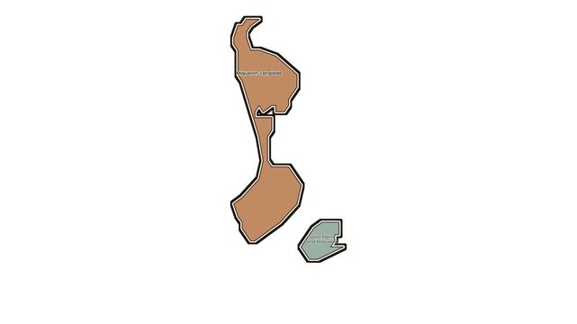 Map of saint pierre and miquelon, motion graphics of map, map of country