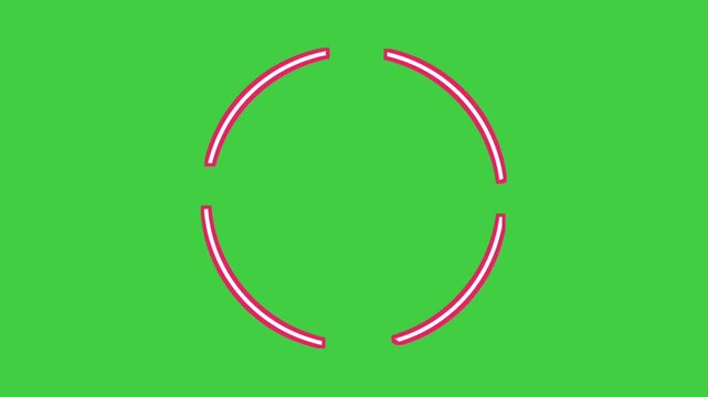 Circle red border animation rotating fast with blank space on green screen motion graphics for video element