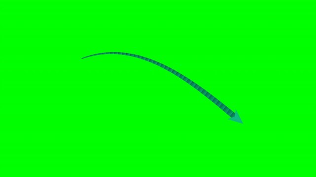 Tapered gradient ribbon arrow bottom ribbon swash green screen