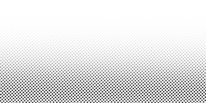 Abstract gray halftone diamond pattern with dense geometric dots fading into a soft gradient, creating a modern monochrome background for wallpaper, posters, textiles, packaging, and graphic design.