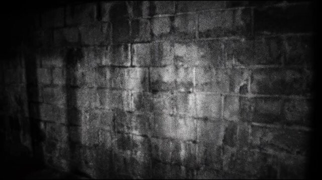 Damp Raw Cinderblock with Pulsing High Contrast Shadows for Dramatic Mystery