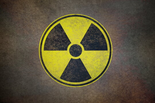 sign of radiation hazard on grunge background