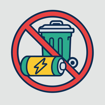 Do Not Throw Batteries in Trash Disposal Warning