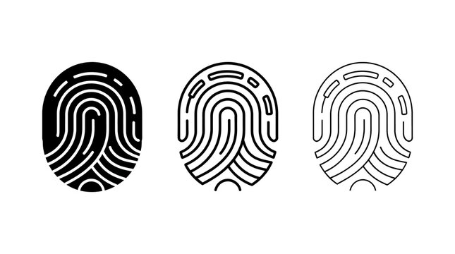 Fingerprint icons isolated on transparent background